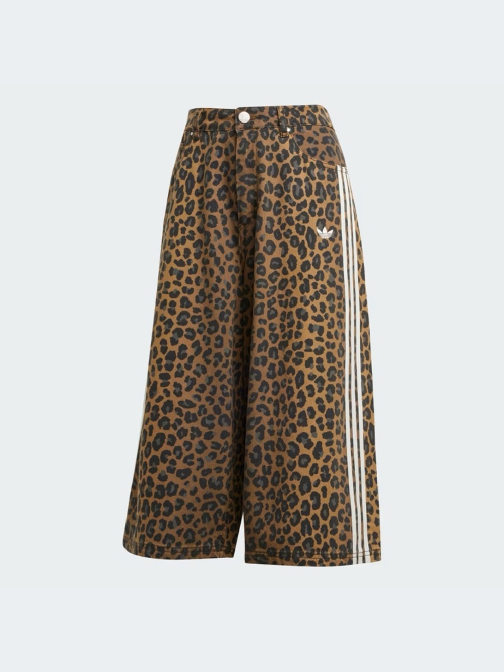 adidas Leopard-Print Wide-Leg Culottes in Brown and Black